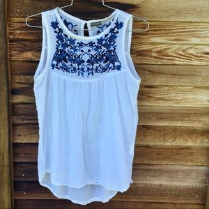Embroidered Floral Tank